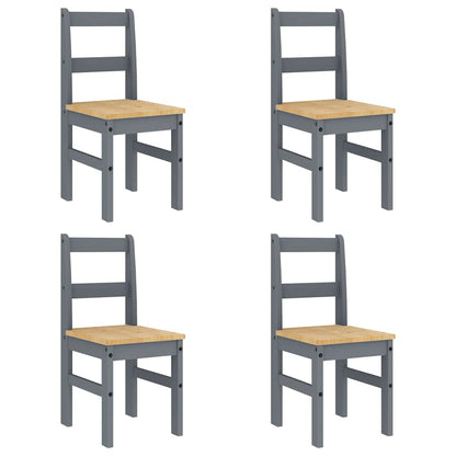 vidaXL 5 Piece Dining Set "PANAMA" Grey Solid Wood Pine 4