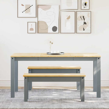 vidaXL 3 Piece Dining Set "PANAMA" Grey Solid Wood Pine 3