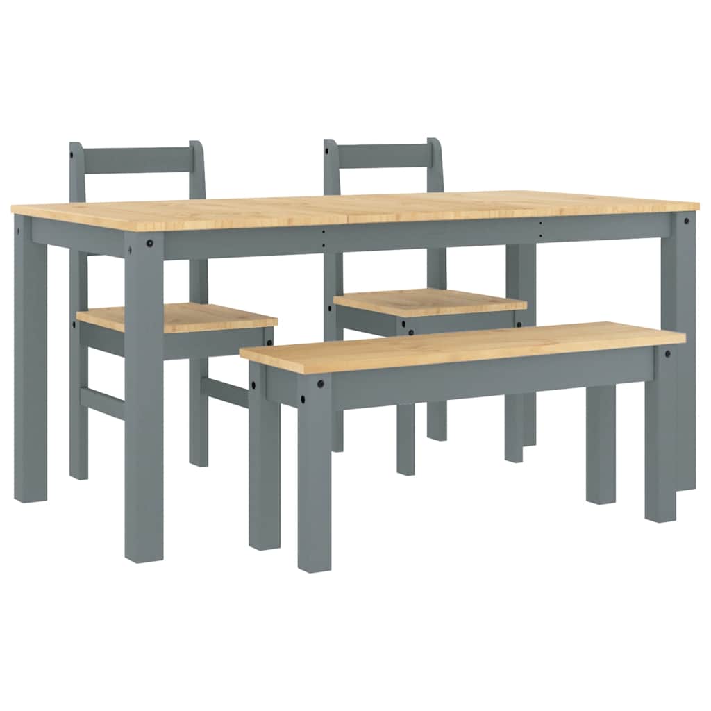 3 Piece Dining Set "PANAMA" Solid Wood Pine 160 cm Bench + 2x chair