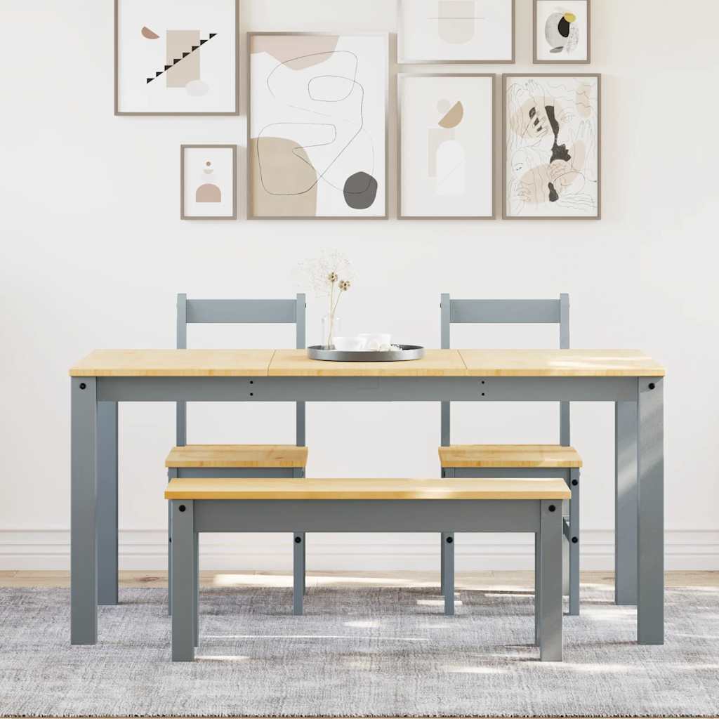 3 Piece Dining Set "PANAMA" Solid Wood Pine 160 cm Bench + 2x chair