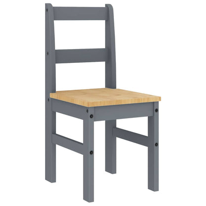 vidaXL 4 Piece Dining Set "PANAMA" Grey Solid Wood Pine 6