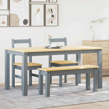 vidaXL 4 Piece Dining Set "PANAMA" Grey Solid Wood Pine 1