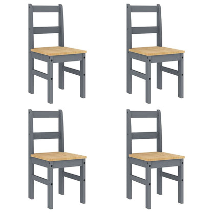 vidaXL 5 Piece Dining Set "PANAMA" Grey Solid Wood Pine 4