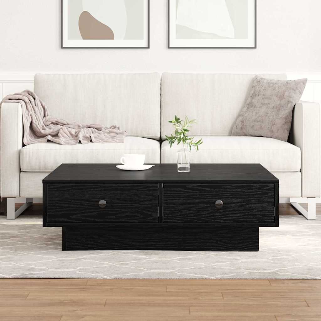 Coffee Table Engineered Wood Width 90 cm Black oak 28 cm 90 cm
