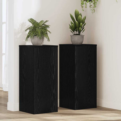 Plant Stands 2 pcs Engineered wood Width 30 cm Black oak 70 cm