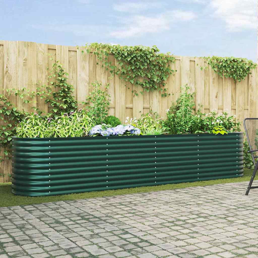 vidaXL Raised Bed Green 400 x 80 x 81 cm Steel 1