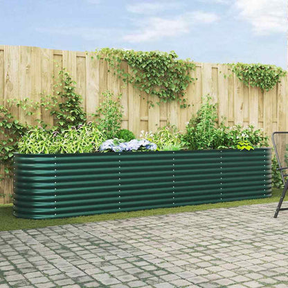 vidaXL Raised Bed Green 400 x 80 x 81 cm Steel 1