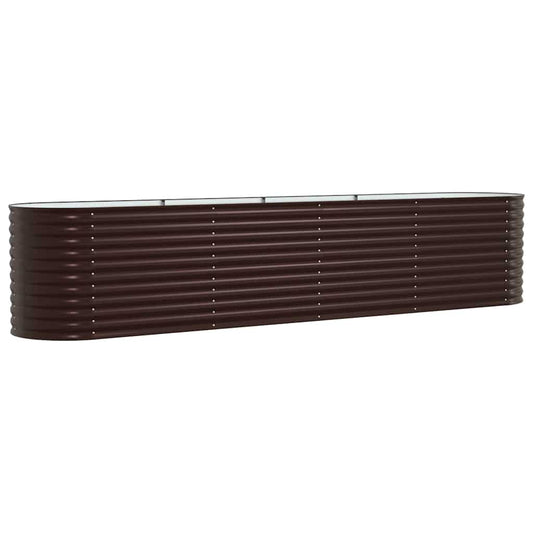 Raised Bed 400 x 80 x 81 cm Steel Height 81 cm Width 400 cm Brown