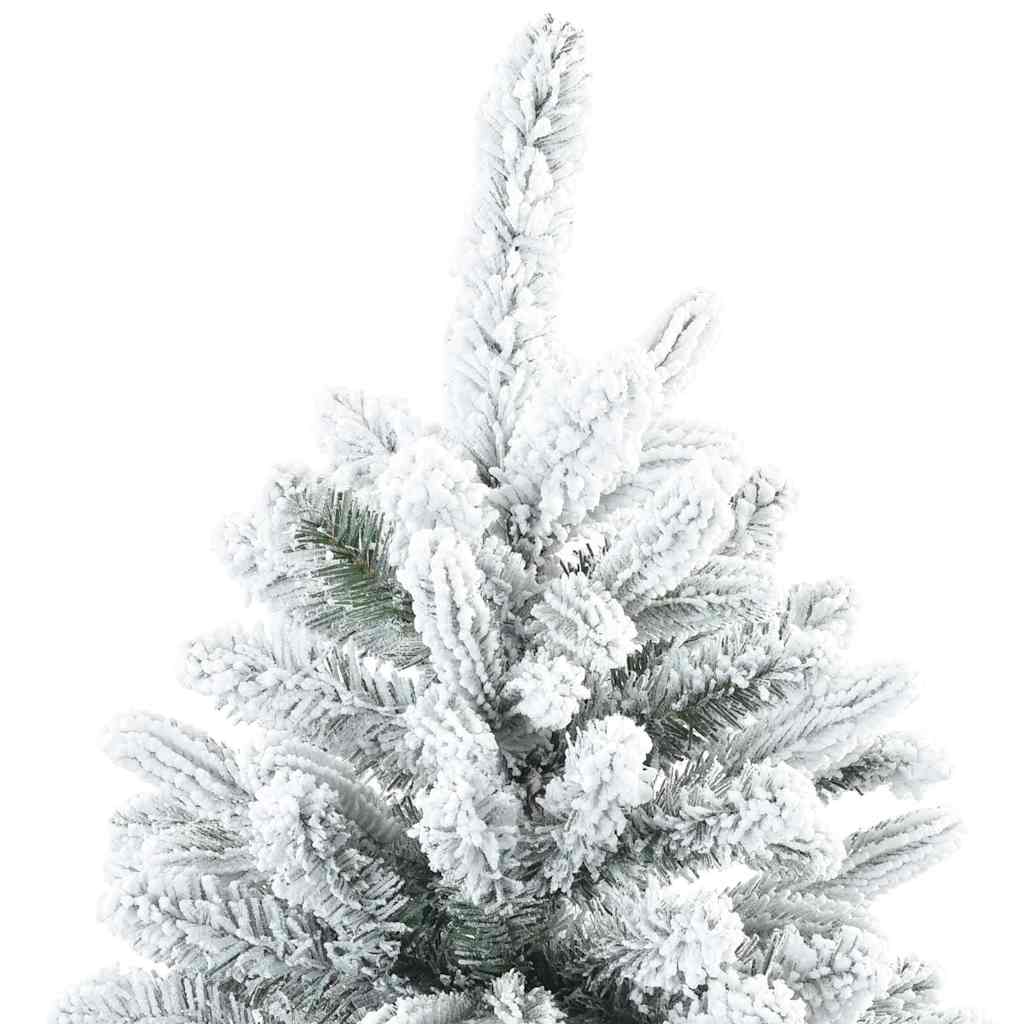 vidaXL Artificial Hinged Christmas Tree Snow Flocked White 240 cm 4