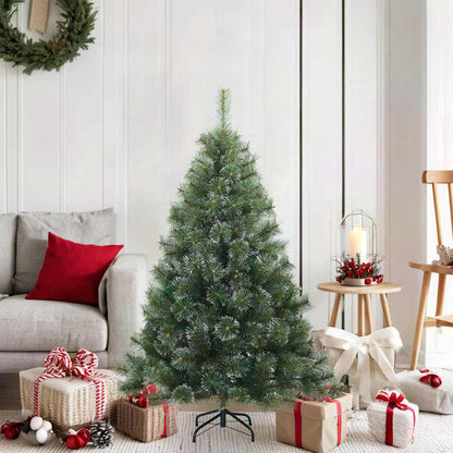 Artificial Hinged Christmas Tree PVC White and green 120 cm