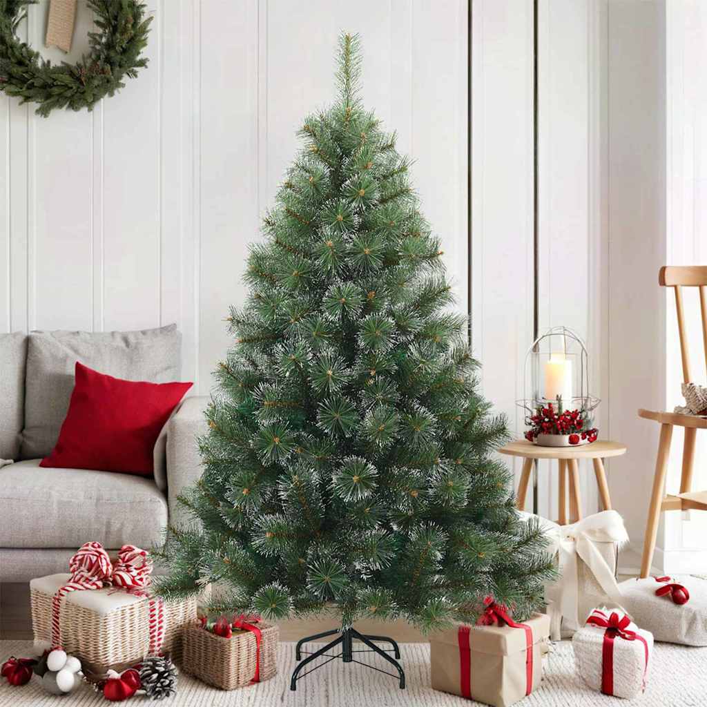 Artificial Hinged Christmas Tree PVC White and green 150 cm