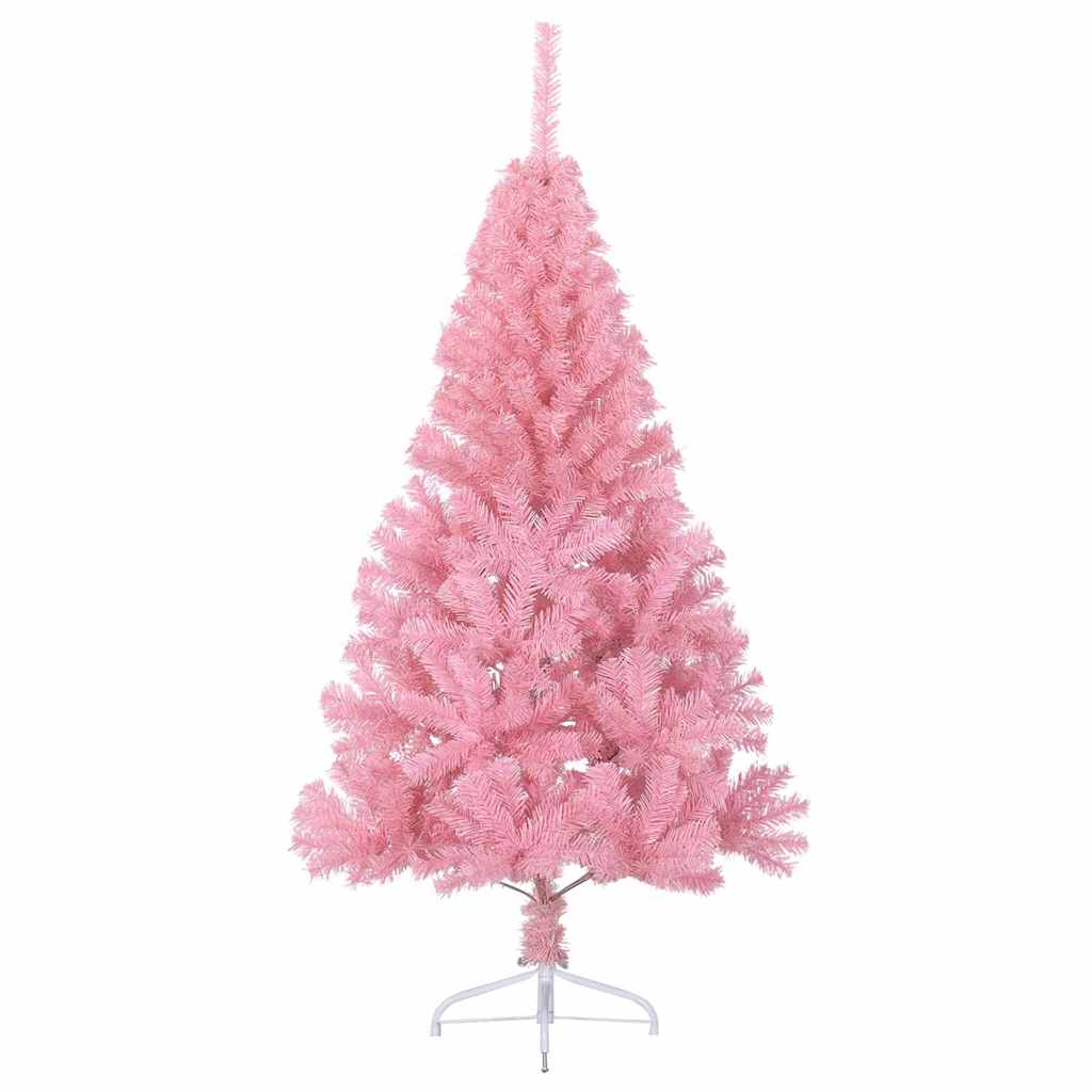 Artificial Pre-lit Christmas Tree PVC 150 cm Pink without baubles