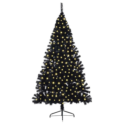 Artificial Pre-lit Christmas Tree PVC 180 cm Black without baubles