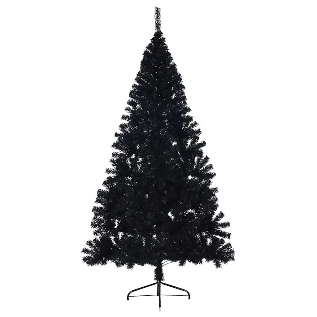 Artificial Pre-lit Christmas Tree PVC 180 cm Black without baubles