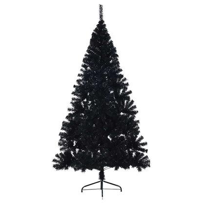 Artificial Pre-lit Christmas Tree PVC 180 cm Black without baubles
