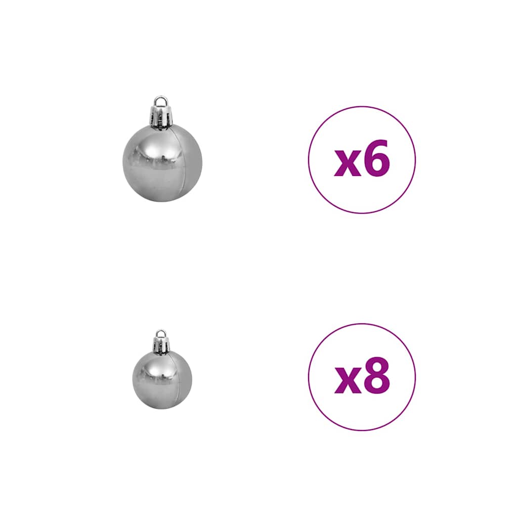 vidaXL Artificial Pre-lit Christmas Tree Silver 120 cm PET 4