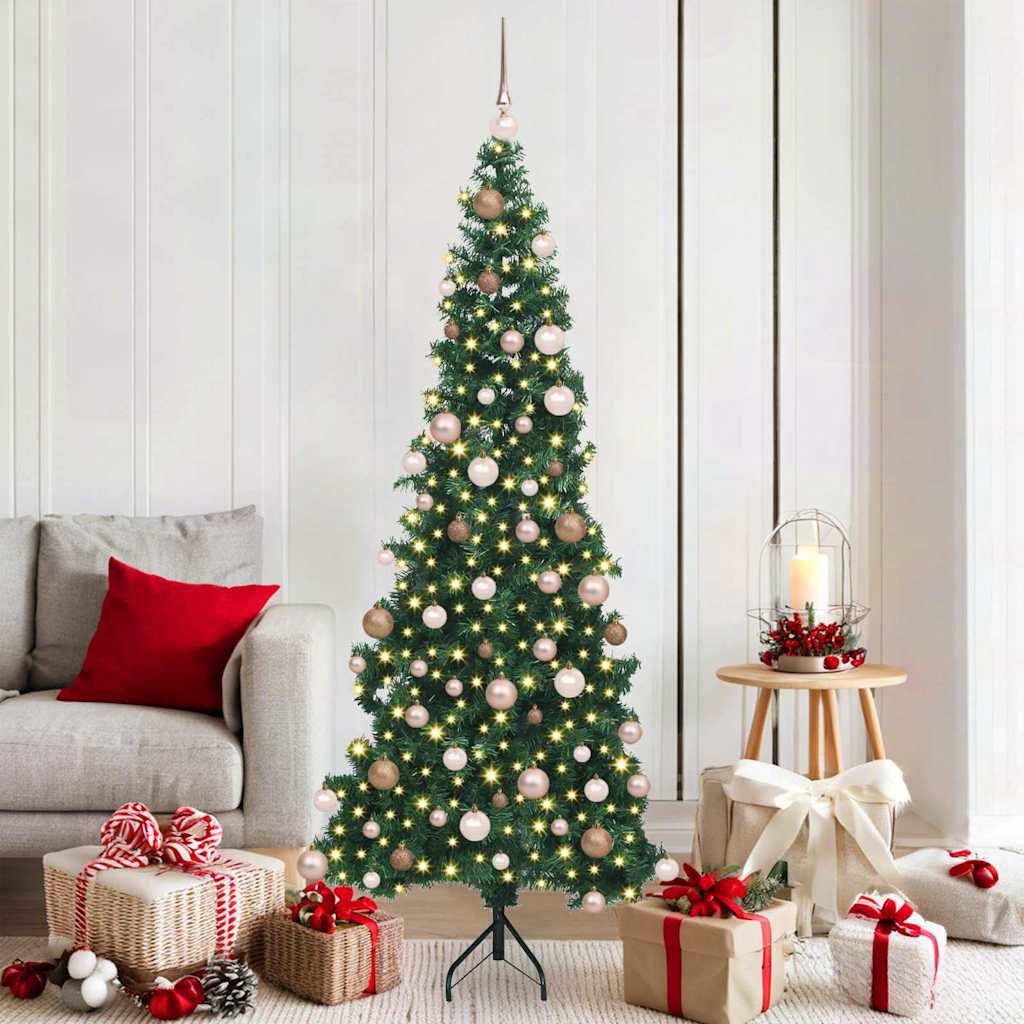 vidaXL Corner Artificial Christmas Tree Green 180 cm PVC and Metal 1