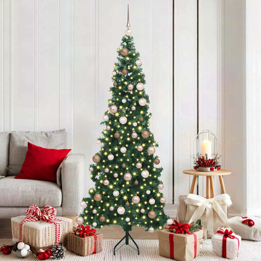 vidaXL Corner Artificial Christmas Tree Green 180 cm PVC and Metal 1