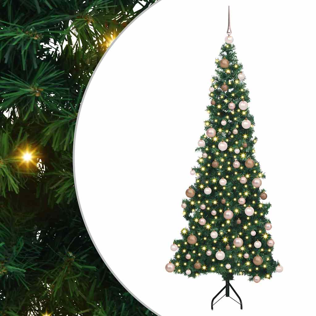 vidaXL Corner Artificial Christmas Tree Green 180 cm PVC and Metal 2