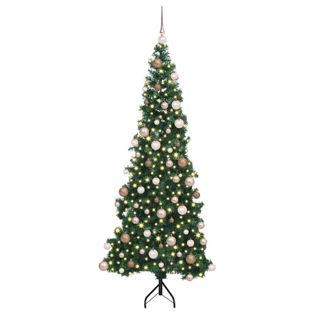 vidaXL Corner Artificial Christmas Tree Green 180 cm PVC and Metal 3