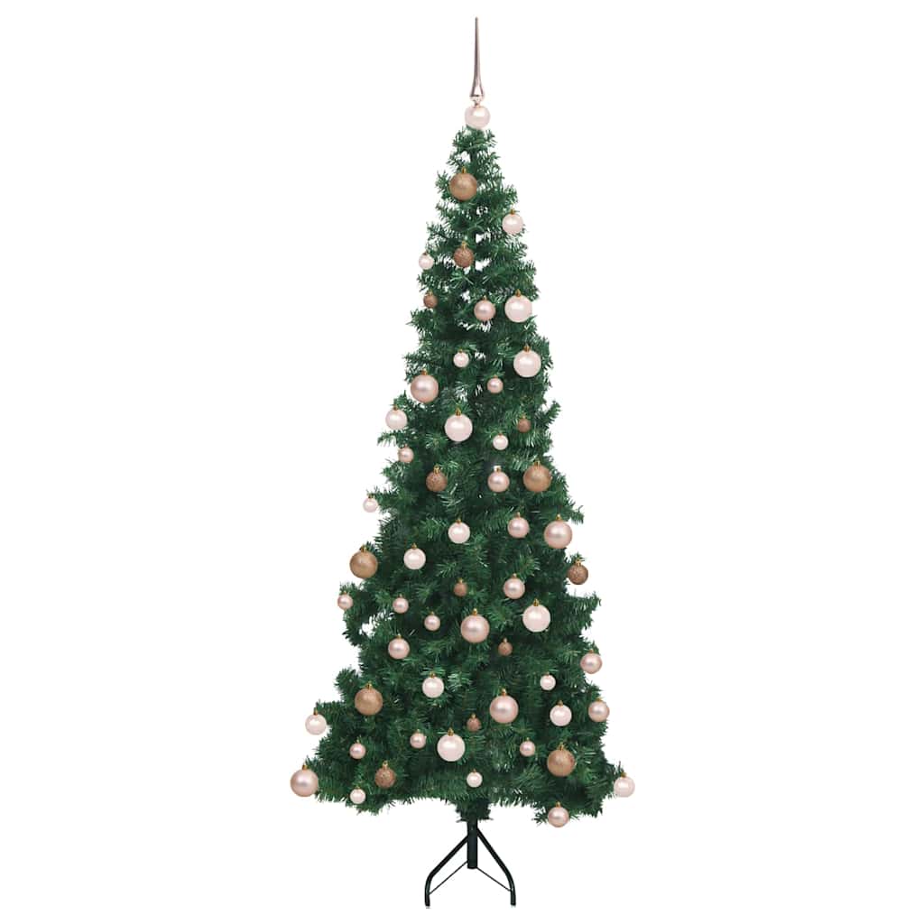 vidaXL Corner Artificial Christmas Tree Green 180 cm PVC and Metal 4