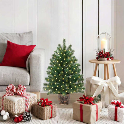 Artificial Christmas Tree Green PE and PVC 75 cm with LEDs