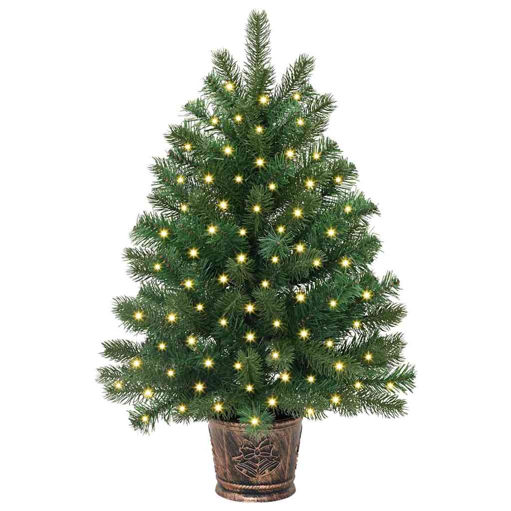 Artificial Christmas Tree Green PE and PVC 75 cm with LEDs