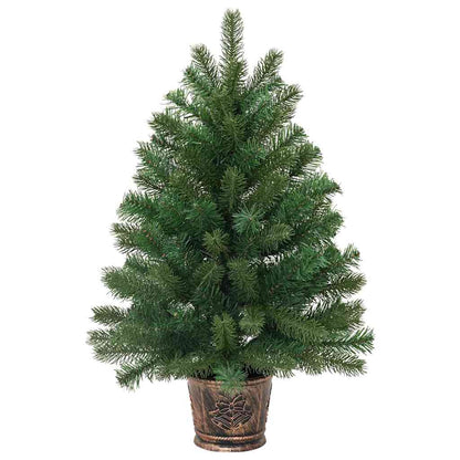 Artificial Christmas Tree Green PE and PVC 75 cm with LEDs