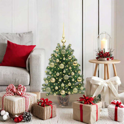 Artificial Christmas Tree Green PE and PVC 75 cm with LEDs &gold balls