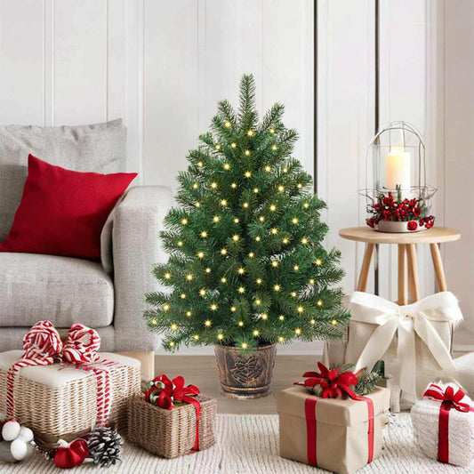 Artificial Christmas Tree Green PE and PVC 95 cm with LEDs
