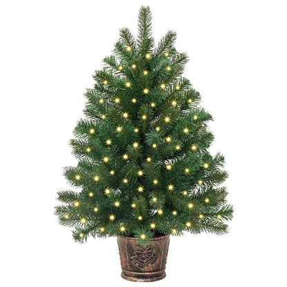 Artificial Christmas Tree Green PE and PVC 95 cm with LEDs
