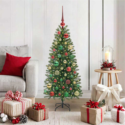 Artificial Christmas Tree Green PE and PVC 120 cm with LEDs &multicolour balls