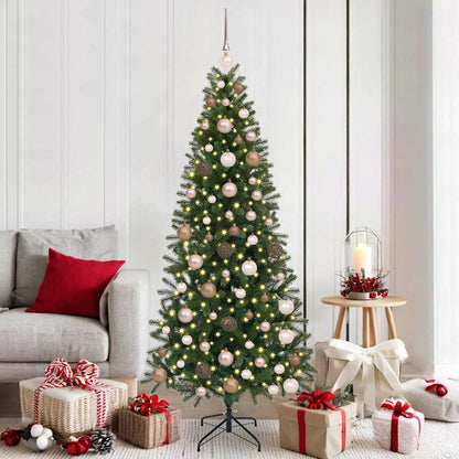 vidaXL Artificial Christmas Tree with 300 LEDs Green 180 cm PE and PVC 1