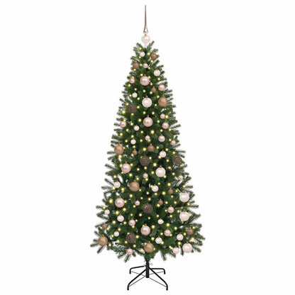 vidaXL Artificial Christmas Tree with 300 LEDs Green 180 cm PE and PVC 3