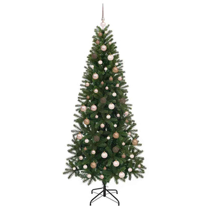 vidaXL Artificial Christmas Tree with 300 LEDs Green 210 cm PE and PVC 4