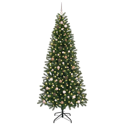 vidaXL Artificial Christmas Tree with 300 LEDs Green 240 cm PE and PVC 3