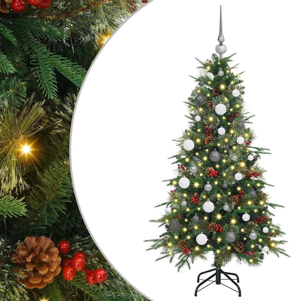 vidaXL Artificial Hinged Christmas Tree Green 150 cm PE and PVC 2
