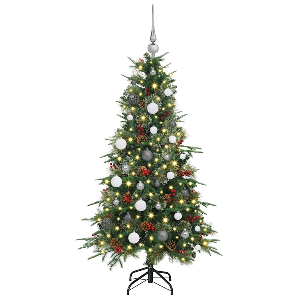 vidaXL Artificial Hinged Christmas Tree Green 150 cm PE and PVC 3