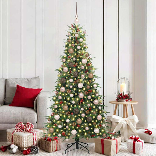 vidaXL Artificial Hinged Christmas Tree Green 180 cm PE and PVC 1