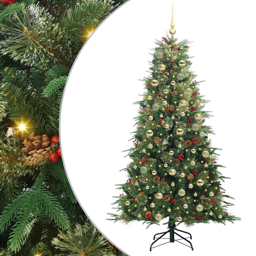 vidaXL Artificial Hinged Christmas Tree Green 180 cm PE and PVC 2