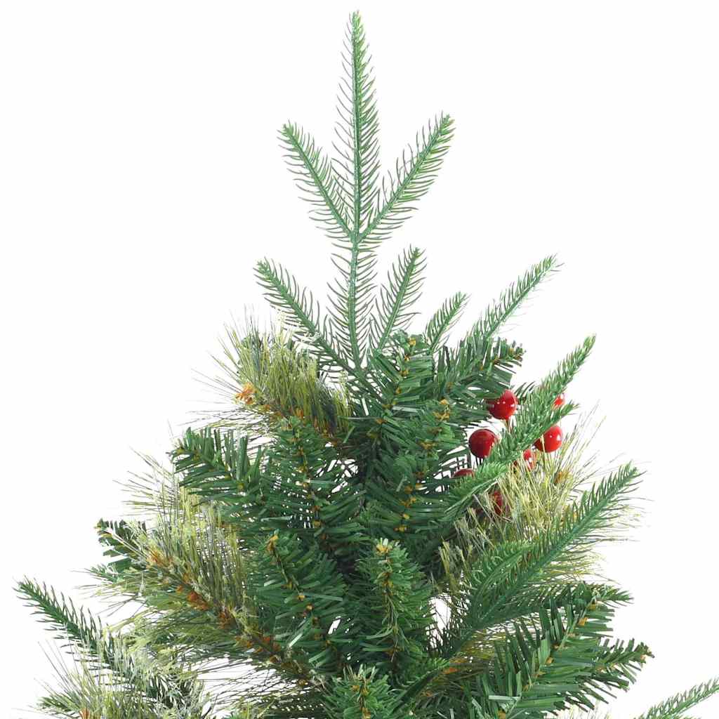 Artificial Hinged Christmas Tree PE and PVC Green 210 cm with LEDs