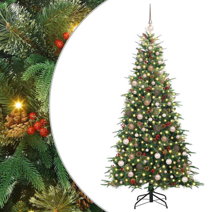 vidaXL Artificial Hinged Christmas Tree Green 210 cm PE and PVC 2