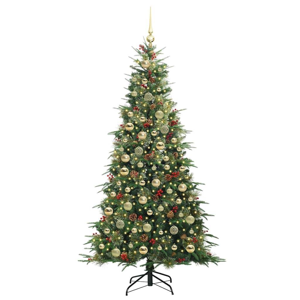 vidaXL Artificial Hinged Christmas Tree Green 210 cm PE and PVC 3