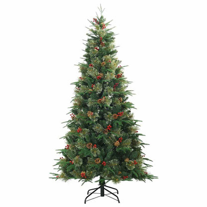 Artificial Hinged Christmas Tree PE and PVC Green 240 cm with LEDs