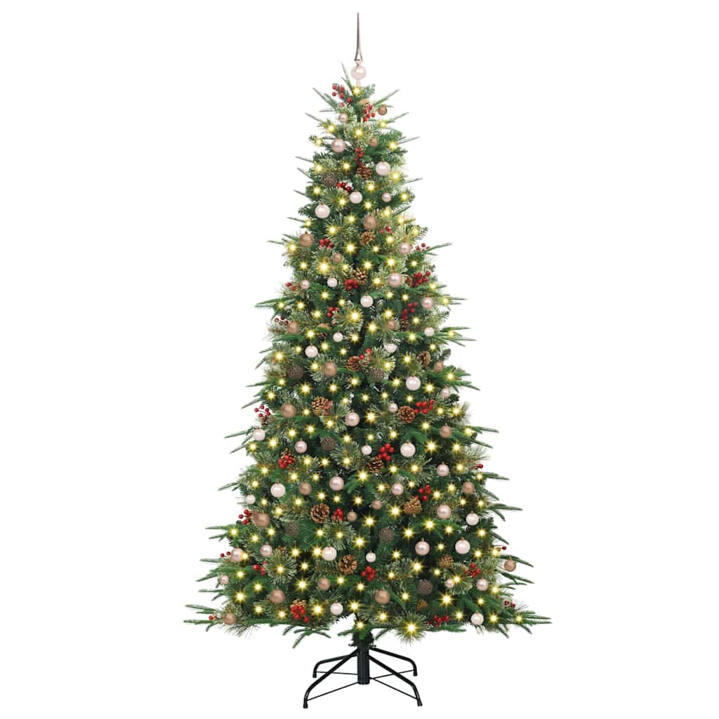 vidaXL Artificial Hinged Christmas Tree Green 240 cm PE and PVC 3