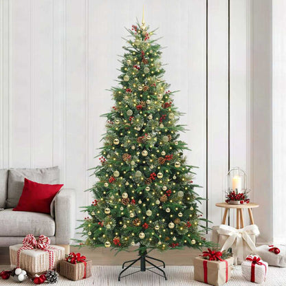 vidaXL Artificial Hinged Christmas Tree Green 240 cm PE and PVC 1