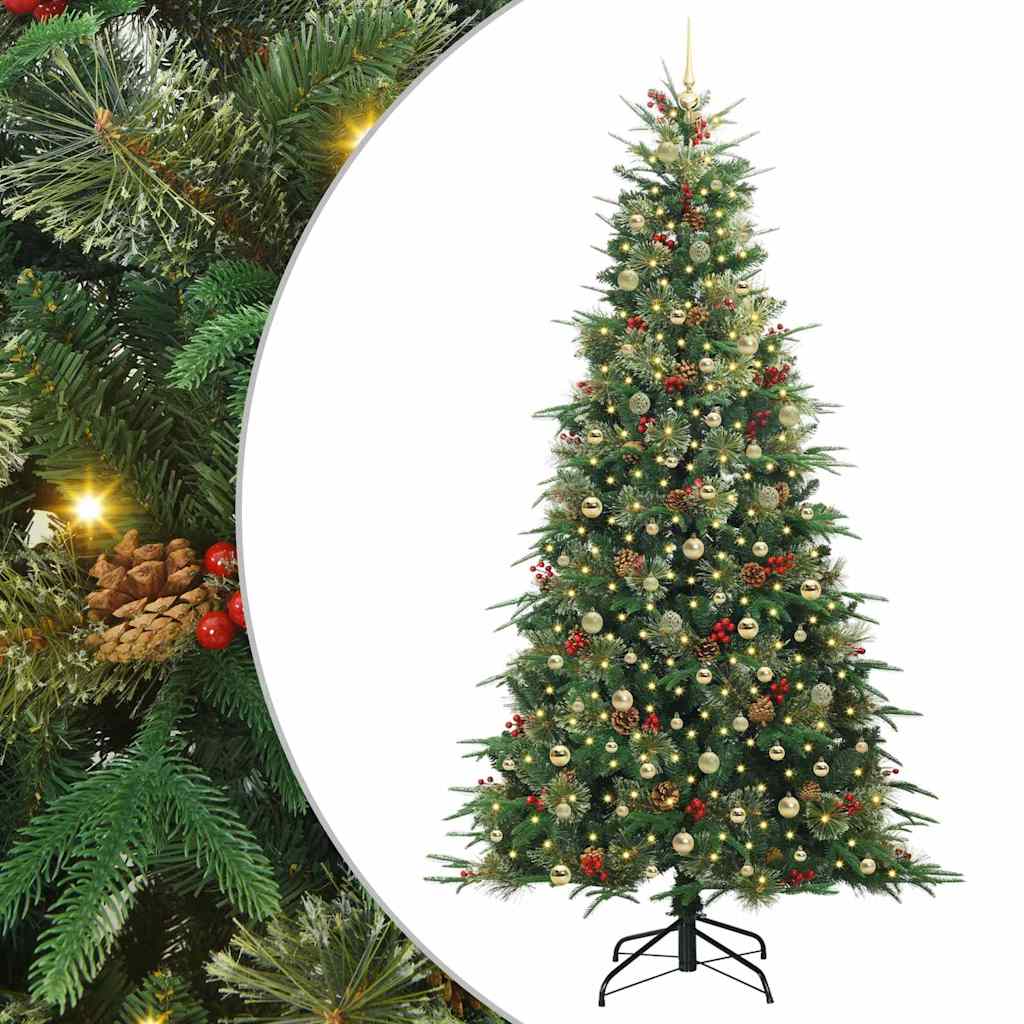 vidaXL Artificial Hinged Christmas Tree Green 240 cm PE and PVC 2