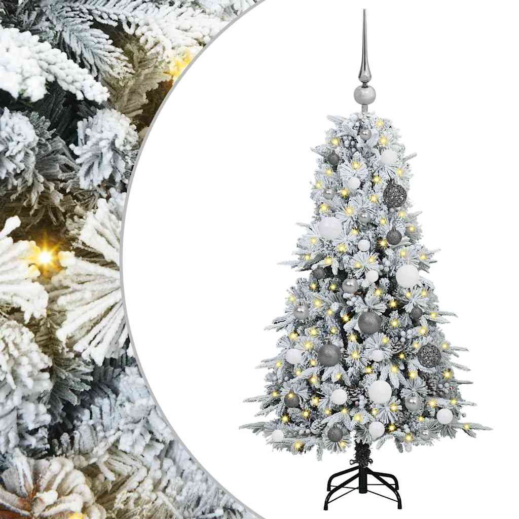 vidaXL Artificial Hinged Christmas Tree White 120 cm PE and PVC 2