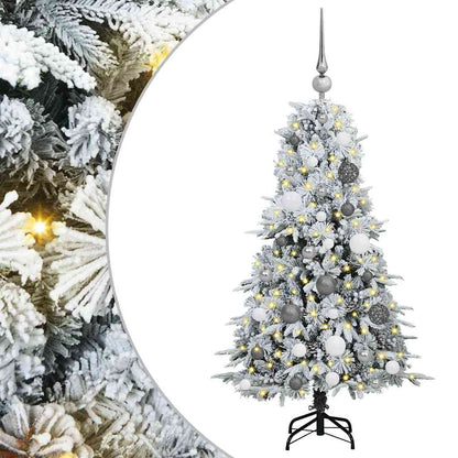 vidaXL Artificial Hinged Christmas Tree White 120 cm PE and PVC 2