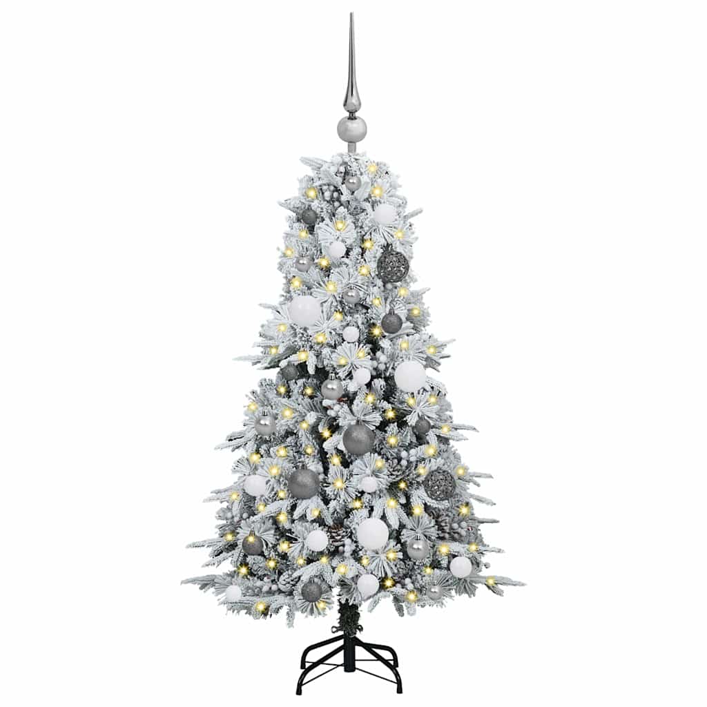 vidaXL Artificial Hinged Christmas Tree White 120 cm PE and PVC 3
